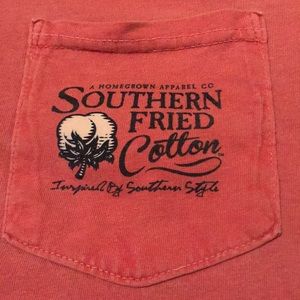 coral southern fried cotton t-shirt
